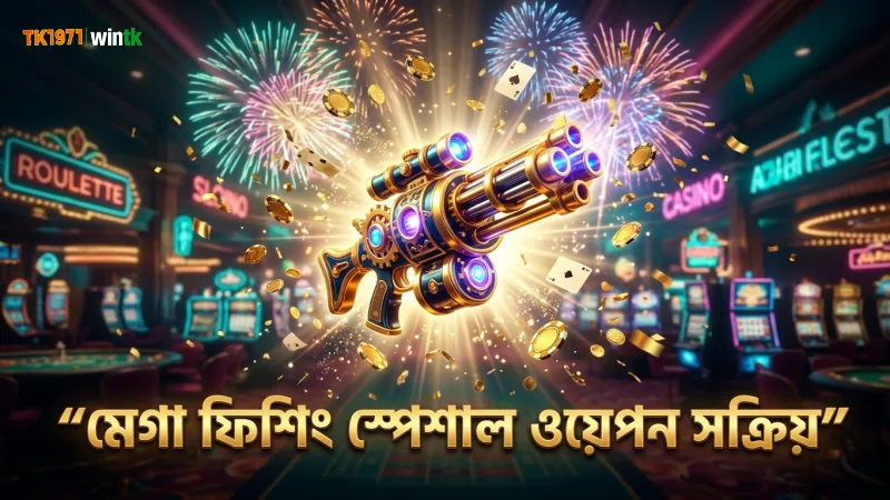 মেগা ফিিশিং কি বর্তমান সময়ের সেরা ফিশিং গেম? 1 মেগা ফিিশিং এর স্পেশাল ওয়েপন সক্রিয়করণের সময় সতর্কতা প্রয়োজন।